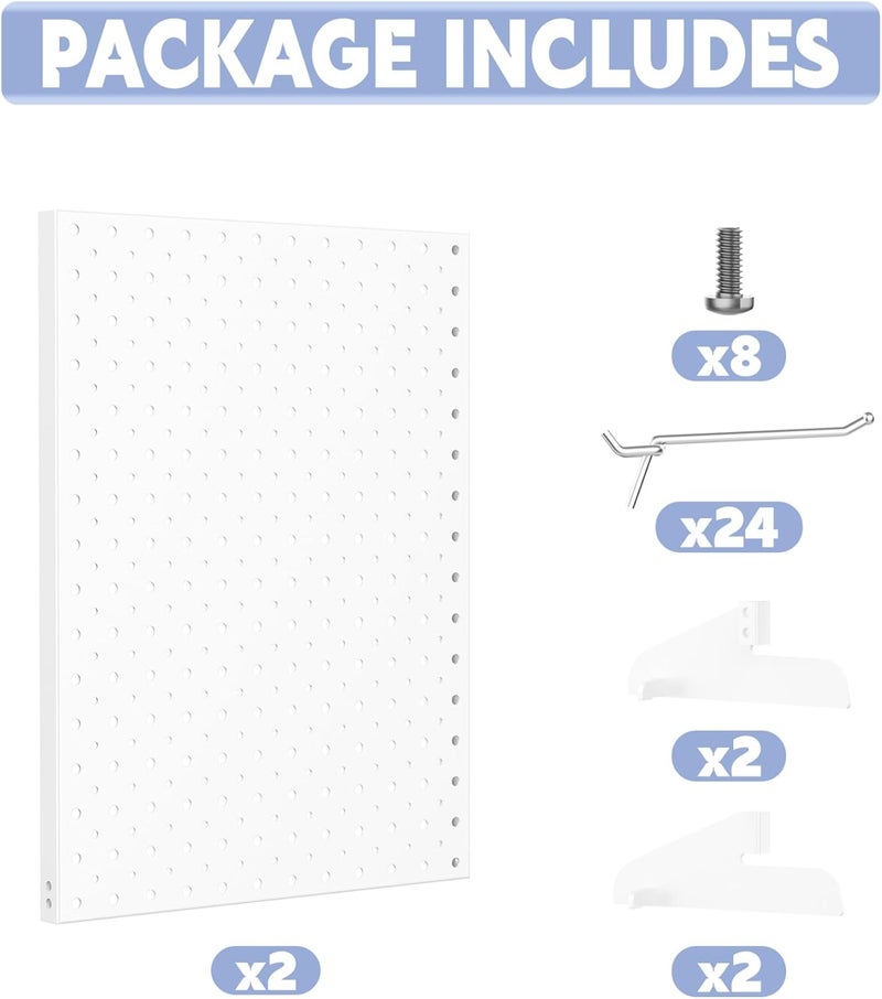 WALMANN Metal Tabletop Pegboard Display Standing Pegboards for Craft Shows, 12" x 16" Countertop Peg Board with Hooks for Jewelry & Accessories (Cream-White, 2-Pack) - Image 4
